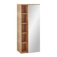 MIDISCHRANK 50/121/33 cm  - Eichefarben, Design, Glas/Holzwerkstoff (50/121/33cm) - Sadena