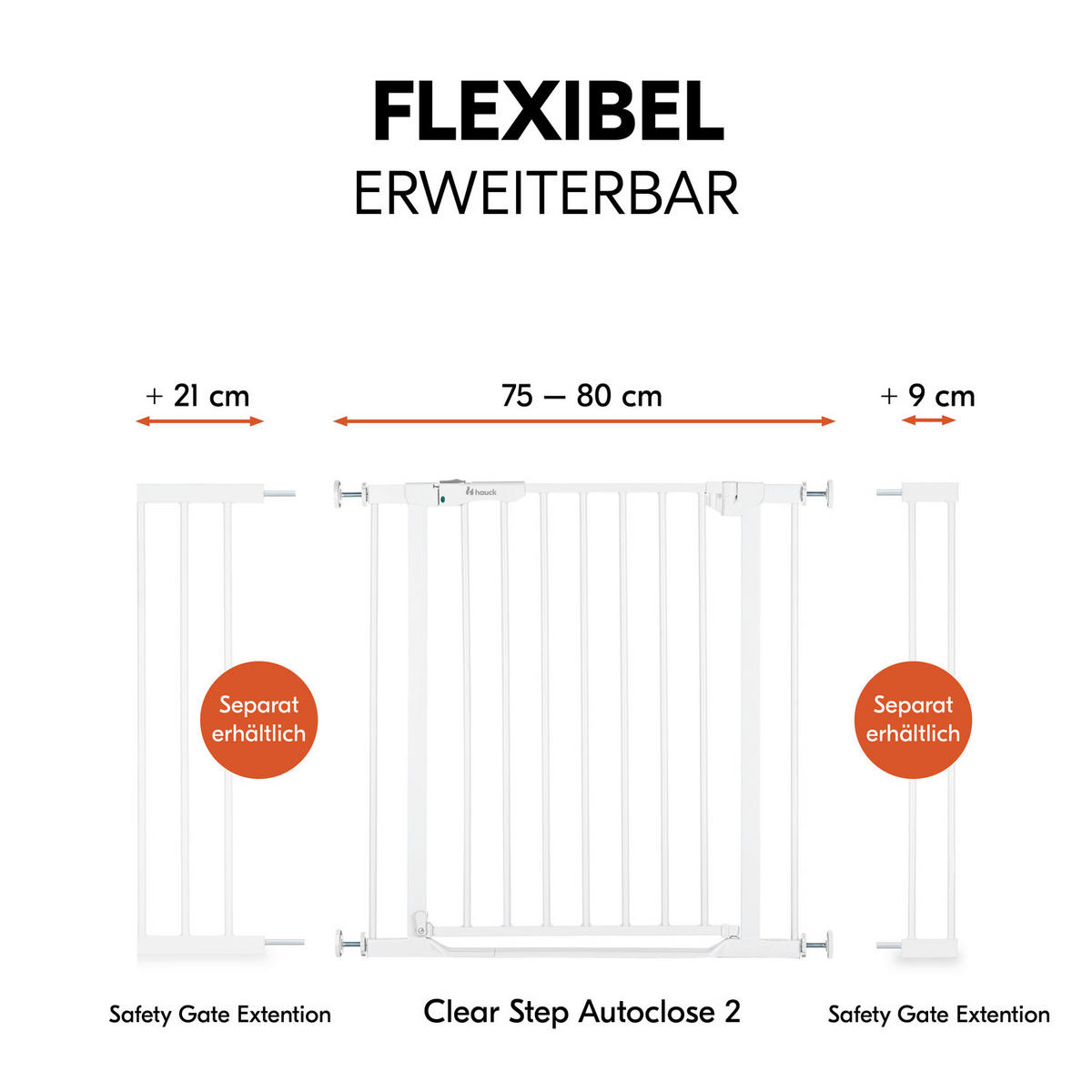TÜRSCHUTZGITTER 75/77 cm  - Weiß, Basics, Kunststoff/Metall (75/77cm) - Hauck