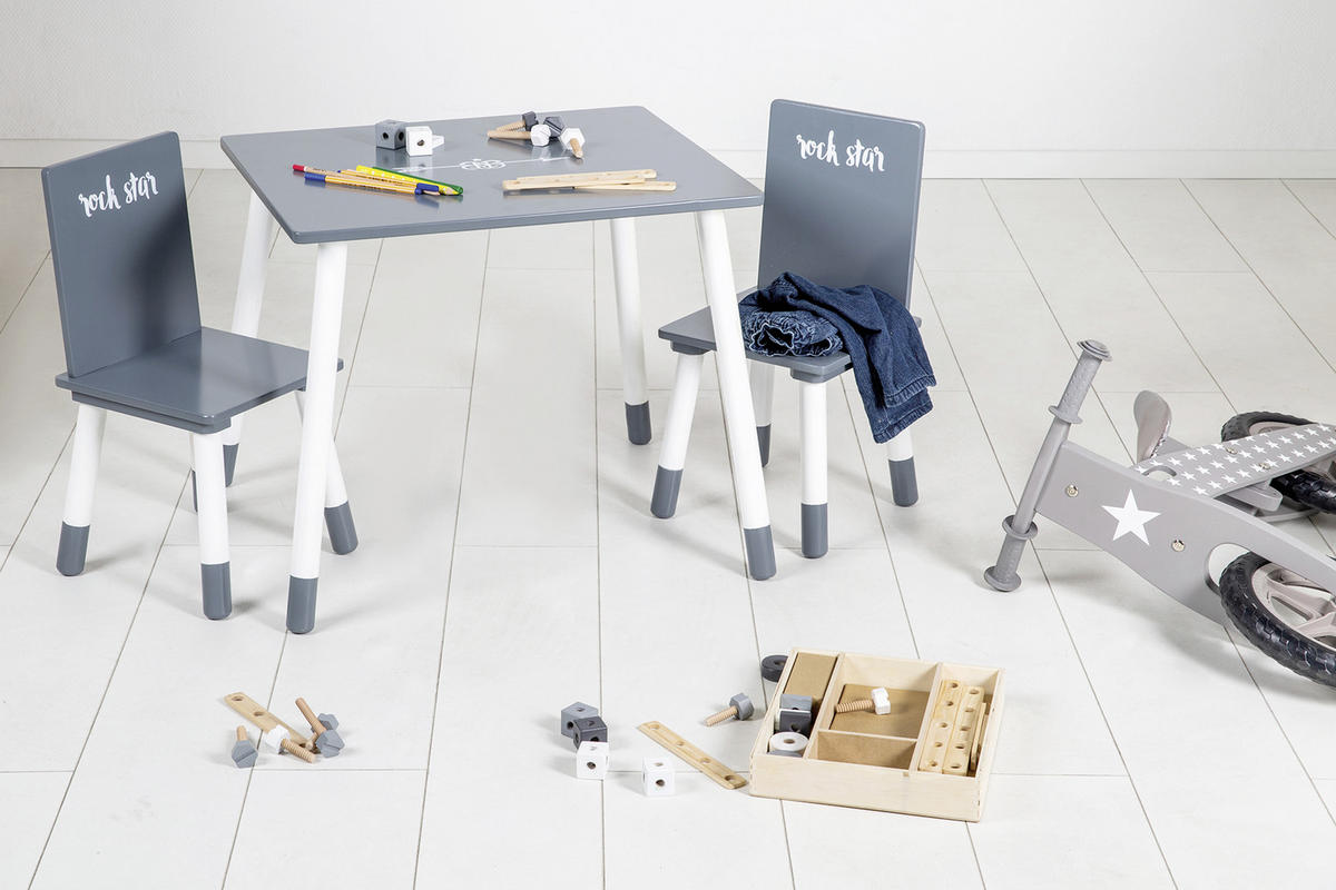KINDERSITZGRUPPE ROCK STAR BABY  - Dunkelgrau/Weiß, Basics, Holz/Holzwerkstoff - Roba
