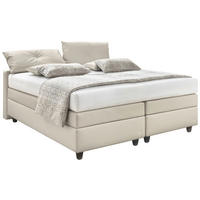 BOXSPRINGBETT 160/200 cm  in Taupe  - Taupe/Schwarz, KONVENTIONELL, Kunststoff/Textil (160/200cm) - RUF Betten