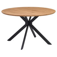 ESSTISCH in Metall, Holzwerkstoff 120/120/76 cm  - Eichefarben/Schwarz, KONVENTIONELL, Holzwerkstoff/Metall (120/120/76cm) - MID.YOU