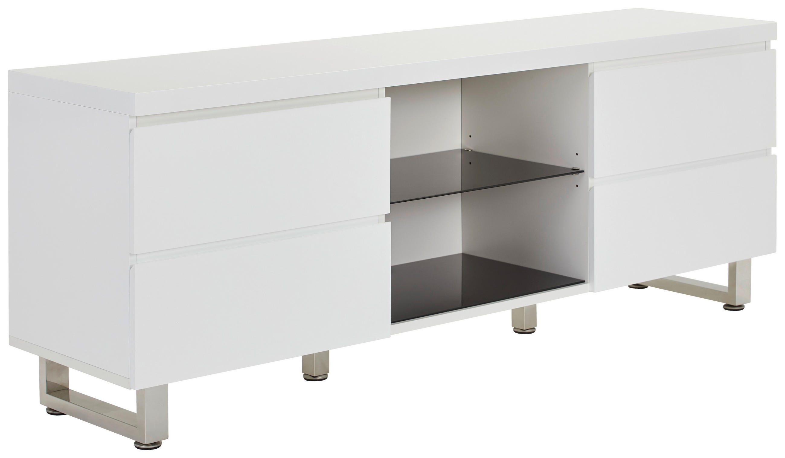 E-shop MID.YOU NÍZKA KOMODA, biela, biela s vysokým leskom, 167/63/42 cm