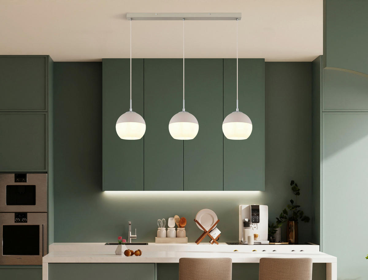 HÄNGELEUCHTE 90/20/120 cm  - Sandfarben/Beige, Design, Glas/Textil (90/20/120cm) - Globo