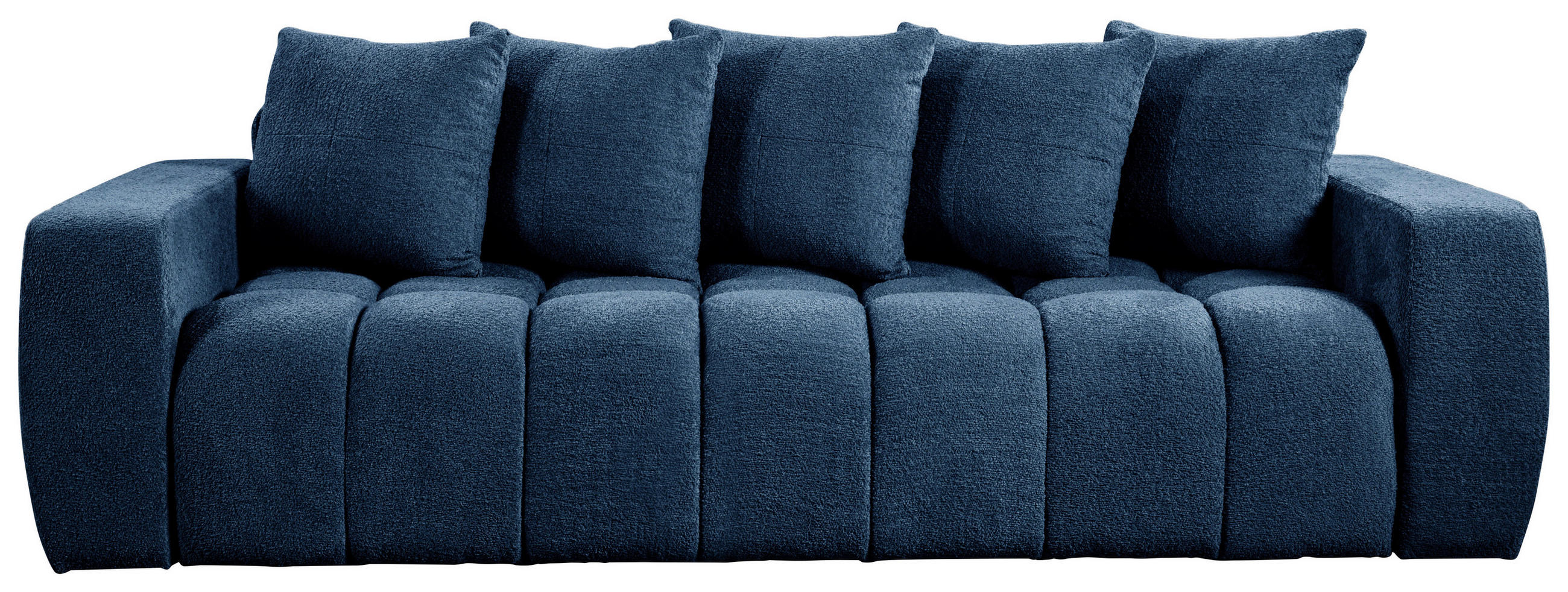 SCHLAFSOFA Struktur, Bouclé Blau  - Blau/Schwarz, Basics, Kunststoff/Textil (250/86/140cm) - Livetastic