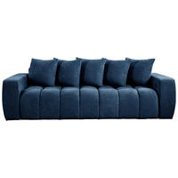 SCHLAFSOFA Struktur, Bouclé Blau  - Blau/Schwarz, Basics, Kunststoff/Textil (250/86/140cm) - Livetastic