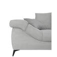 ECKSOFA Hellgrau Cord Rückenkissen, Armlehnenkissen, Rücken echt  - Hellgrau/Schwarz, KONVENTIONELL, Textil/Metall (332/231cm) - Carryhome
