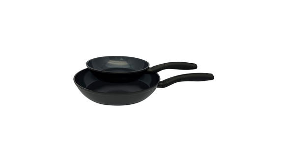 PFANNENSET Aluminium 2-teilig - Schwarz, Basics, Kunststoff/Metall - Homeware Profession.