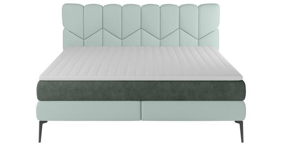 BOXSPRINGBETT 180/200 cm  in Mintgrün  - Schwarz/Mintgrün, Design, Leder/Textil (180/200cm) - Esposa