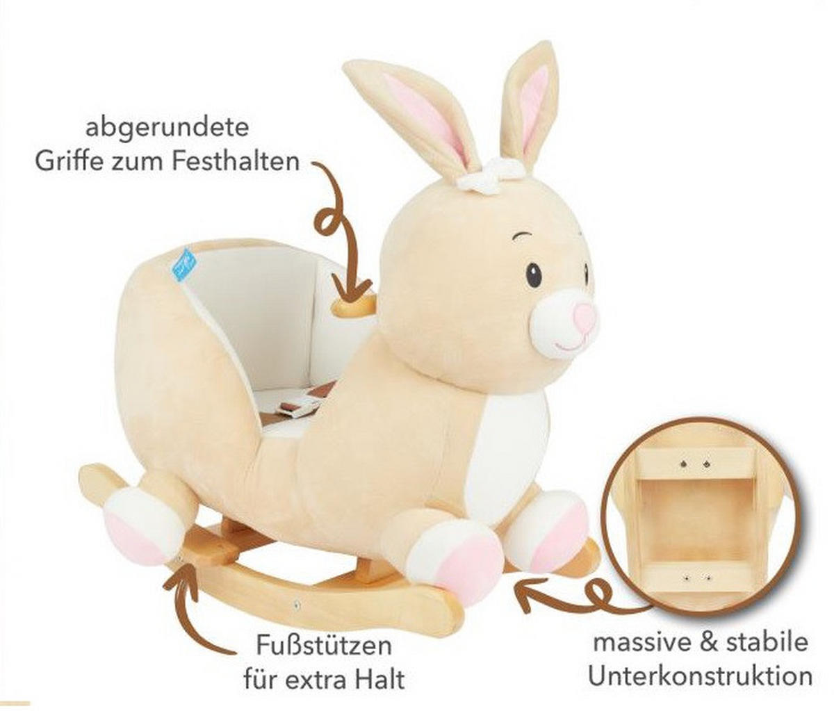 SCHAUKELTIER - Hellbraun/Creme, Trend, Holz/Textil (60/31/53cm)