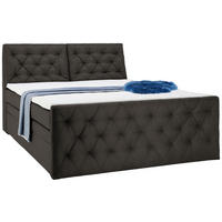 BOXSPRINGBETT 180/200 cm  in Dunkelbraun  - Dunkelbraun/Schwarz, Konventionell, Kunststoff/Textil (180/200cm) - Carryhome