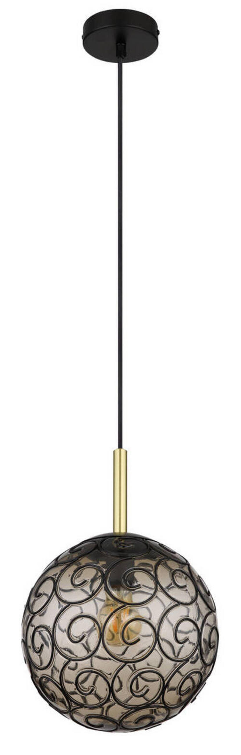 VISEČA SVETILKA  Maxi      25/120 cm      E27 - zlate barve/siva, Konvencionalno, kovina/umetna masa (25/120cm) - Globo