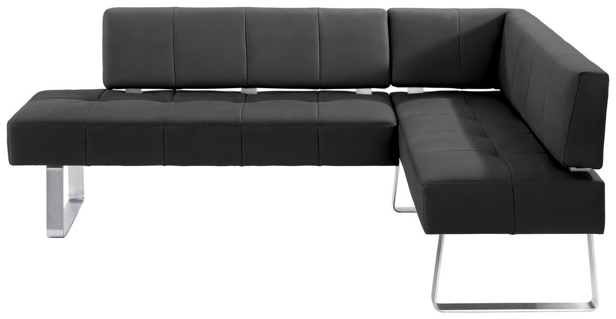 ECKBANK 227/165 cm Mikrofaser Edelstahlfarben, Dunkelbraun Metall   - Edelstahlfarben/Dunkelbraun, Design, Textil/Metall (227/165cm) - Moderano