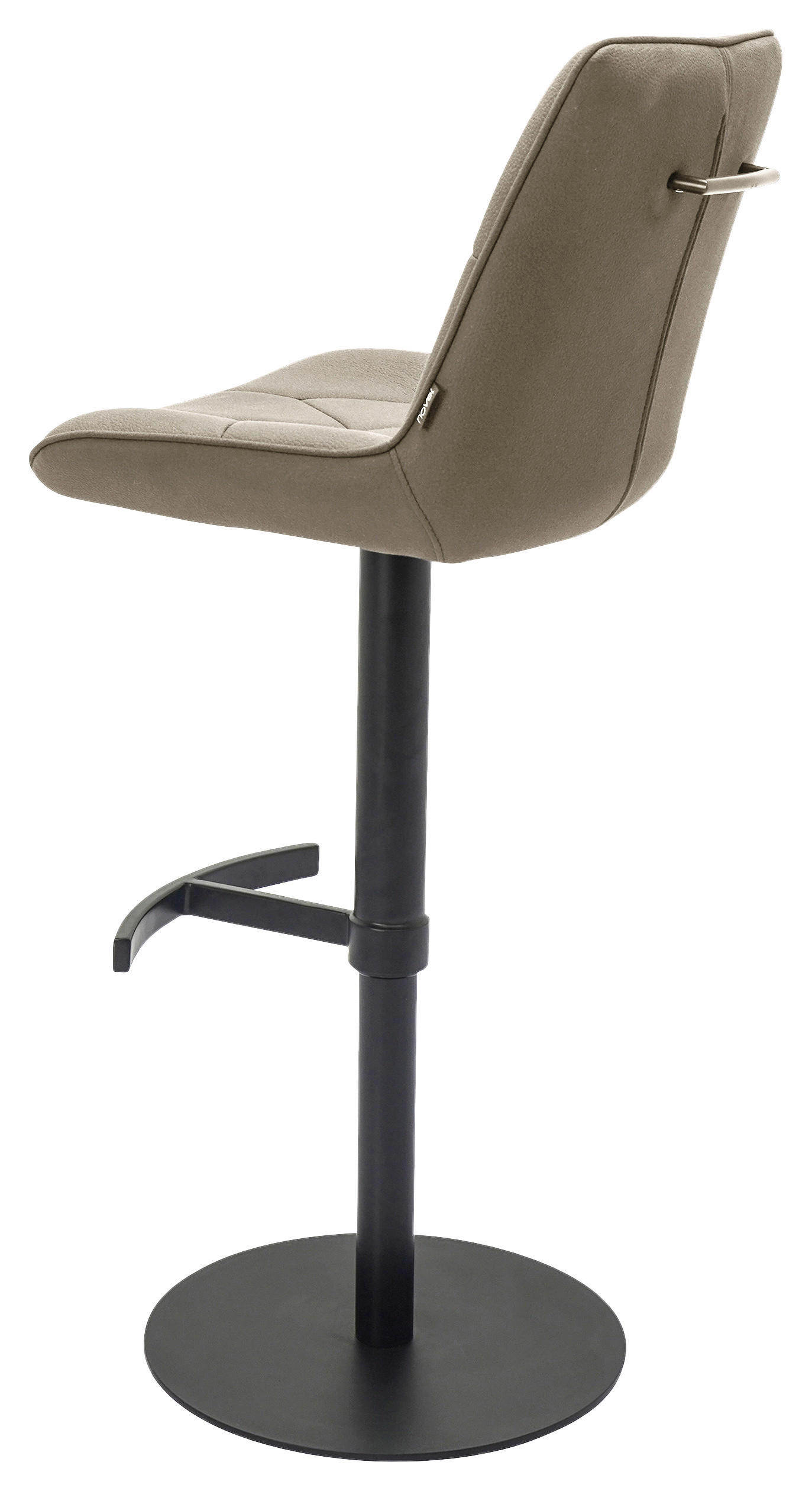 TABURET DE BAR in metal, textil negru, taupe - taupe/negru, Design, metal/textil (44/97-114,5/54,5cm) - Novel