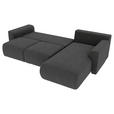 ECKSOFA Dunkelgrau Velours  - Chromfarben/Dunkelgrau, KONVENTIONELL, Kunststoff/Textil (293/195cm) - Carryhome