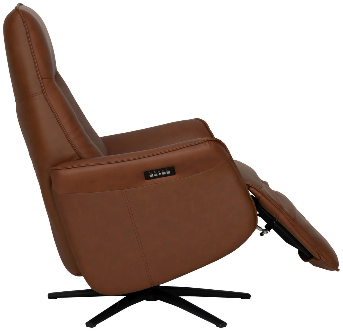 RELAXSESSEL Lederlook Echtleder    - Schwarz/Kupferfarben, Design, Leder/Holz (79/110/83cm) - Livetastic