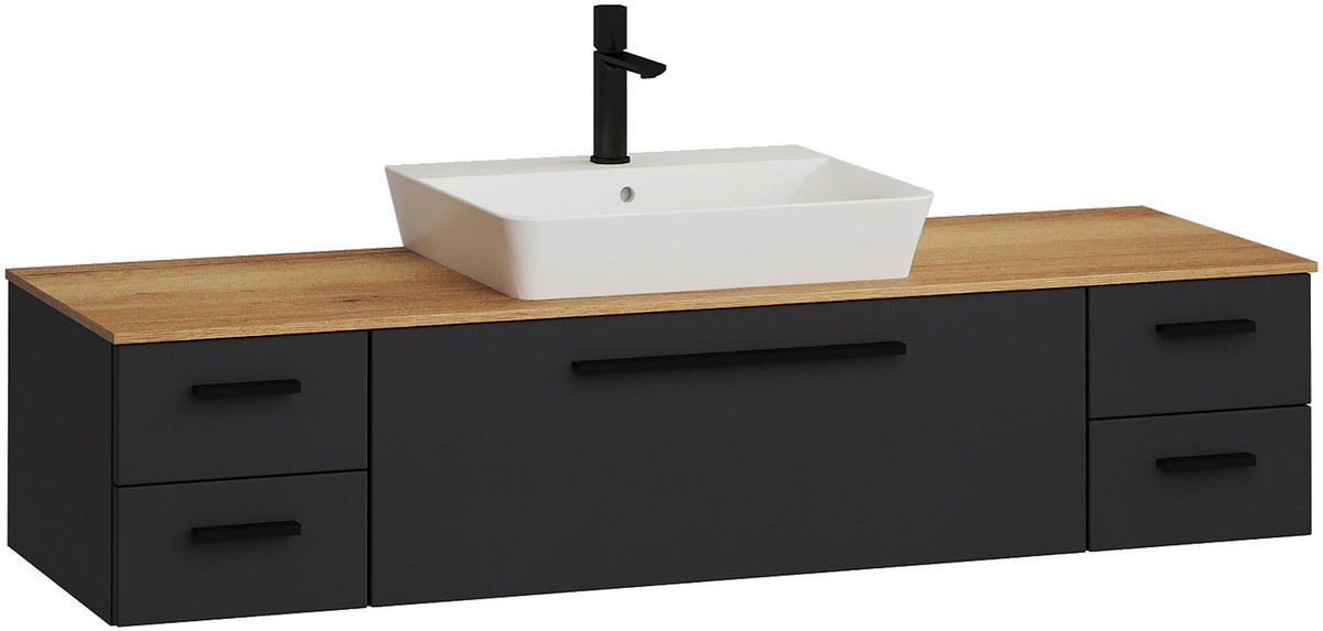 WASCHTISCHKOMBI 120,8 cm  - Eichefarben/Anthrazit, KONVENTIONELL, Keramik/Holzwerkstoff (120,8cm) - Belluti