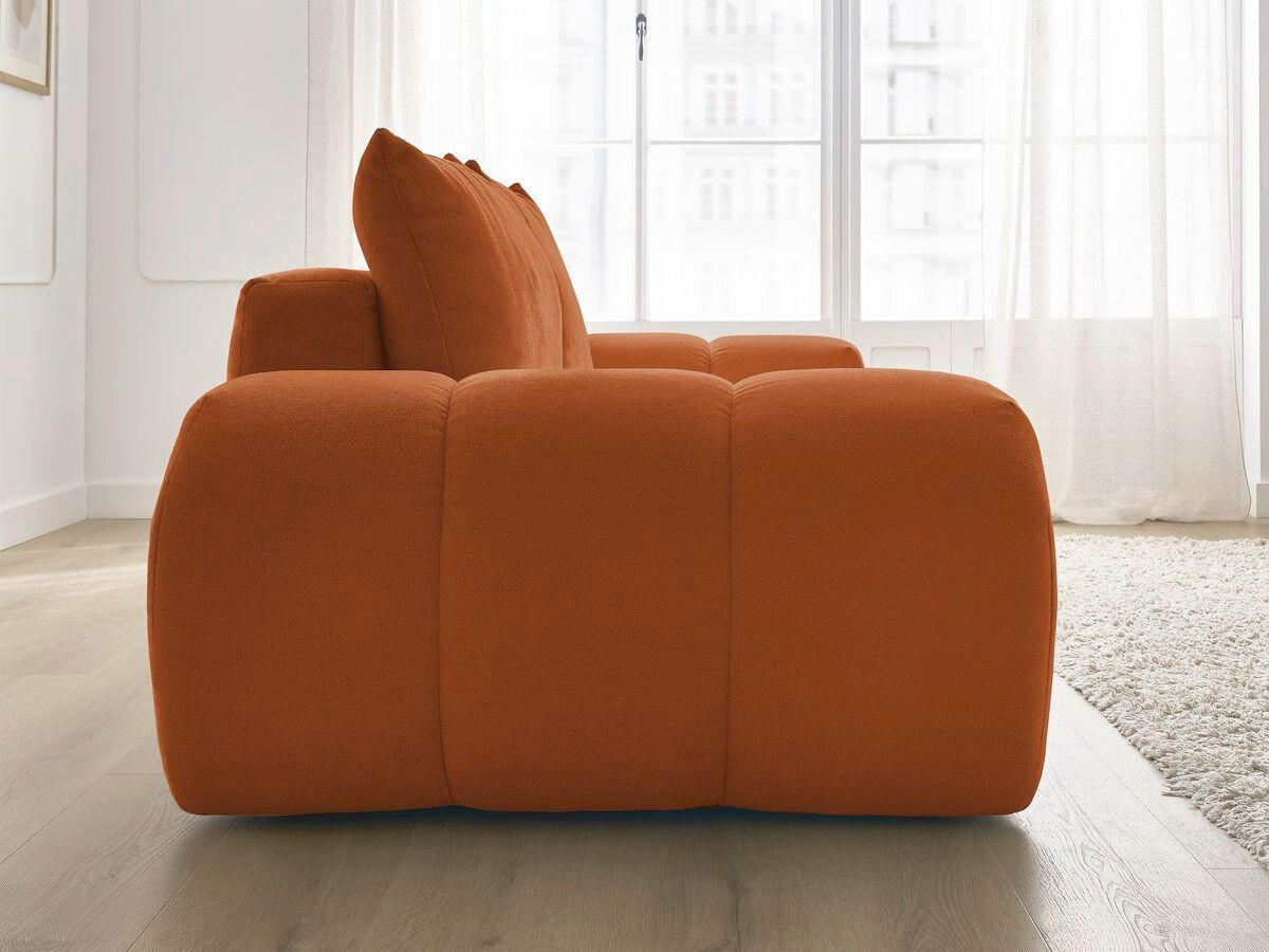 SCHLAFSOFA EVEREST  mit Rücken echt, Armteil links, Armteil rechts Struktur Orange  - Schwarz/Orange, MODERN, Kunststoff/Textil (278/90/115cm)