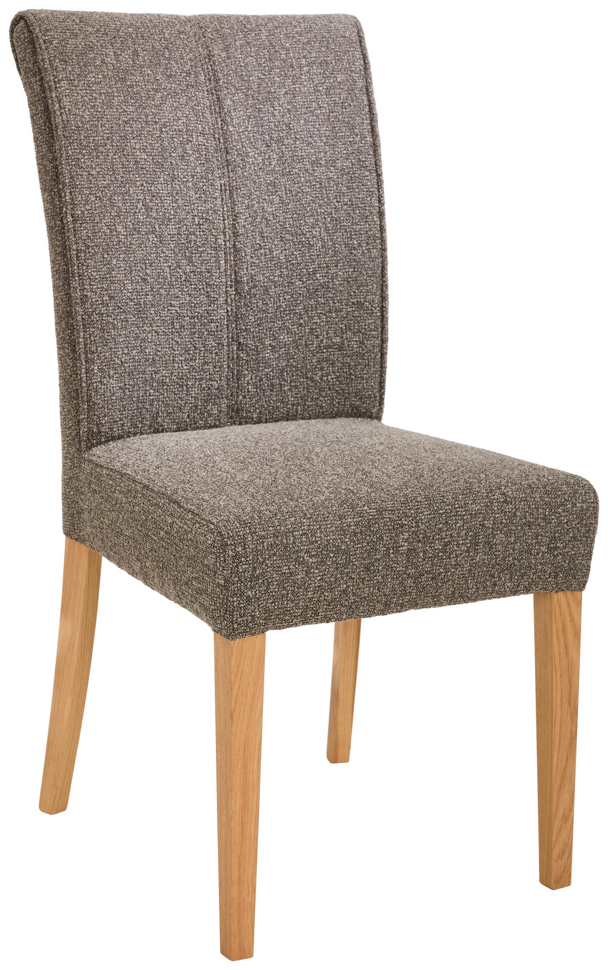 STUHL Jacquard, Flachgewebe Rotbraun Balkeneiche massiv  - Rotbraun/Eichefarben, Natur, Holz/Textil (48/97/60,5cm) - Moderano