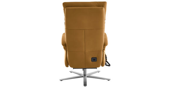 RELAXSESSEL in Leder Currygelb - Currygelb/Edelstahlfarben, Design, Leder/Metall (70/124/85cm) - Cantus