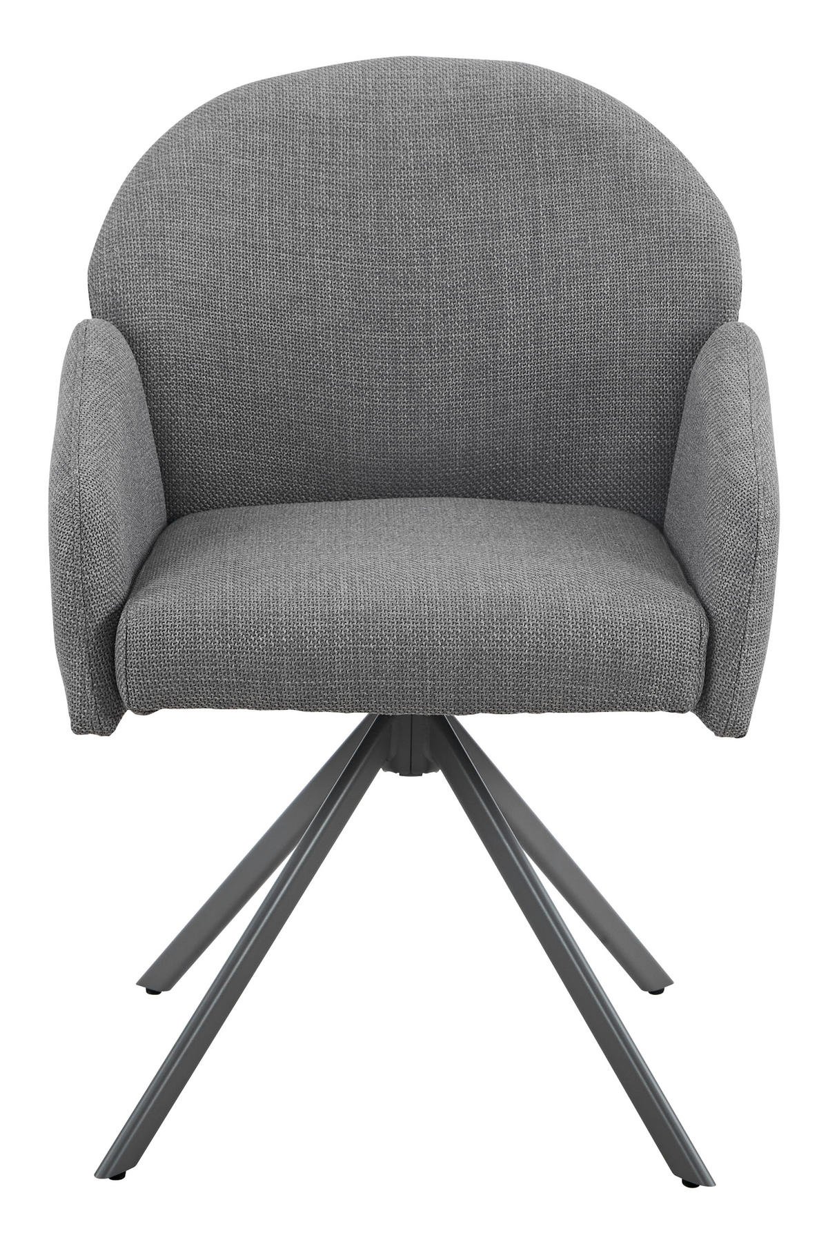 ARMLEHNSTUHL-SET 2 Stück  in Stahl Webstoff  - Grau, MODERN, Textil/Metall (56,5/84/61cm) - MID.YOU