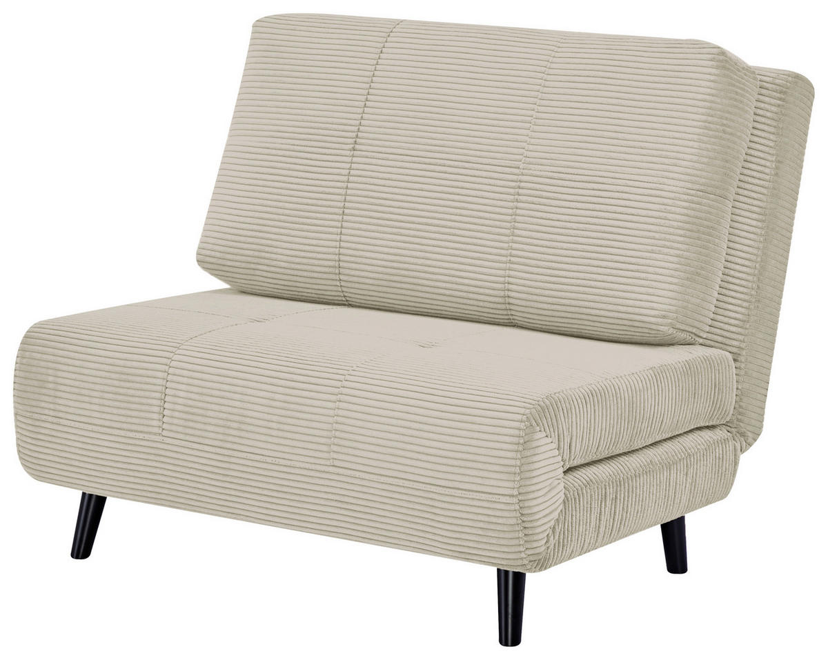 SCHLAFSESSEL Cord Beige    - Beige/Schwarz, Design, Holz/Textil (100/82/91cm) - Ti'me