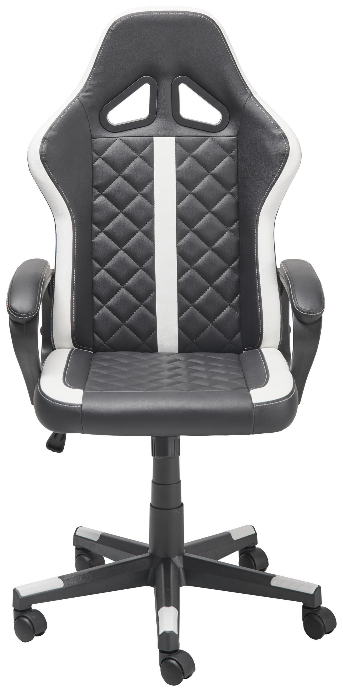 GAMINGSTUHL Schwarz, Weiß Metall, Kunststoff, Textil   - Schwarz/Weiß, LIFESTYLE, Kunststoff/Textil (60/114-124/62cm) - MID.YOU
