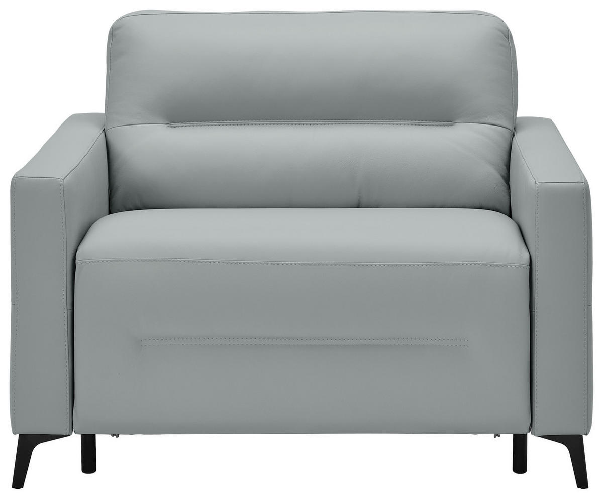 SCHLAFSESSEL Echtleder Grau    - Schwarz/Grau, Design, Leder/Metall (115/89/97cm) - Novel