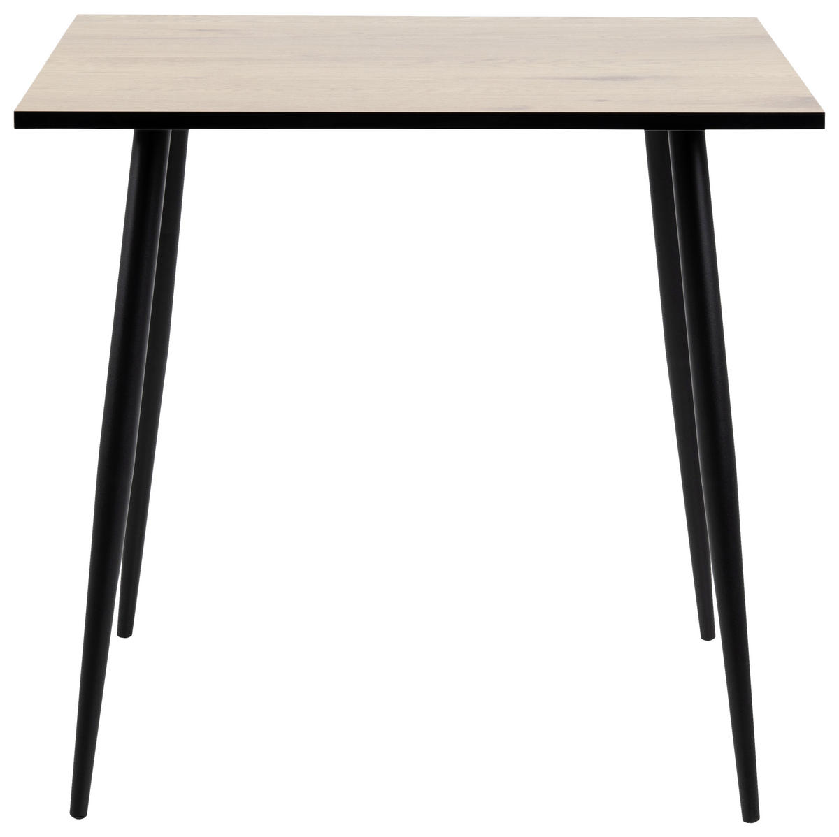 ESSTISCH in Metall, Holzwerkstoff 80/80/75 cm  - Eichefarben/Schwarz, KONVENTIONELL, Holzwerkstoff/Metall (80/80/75cm) - MID.YOU