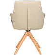 ARMLEHNSTUHL  in Echtleder pigmentiert  - Eichefarben/Beige, Design, Leder/Holz (60/87,5/63,5cm) - Novel