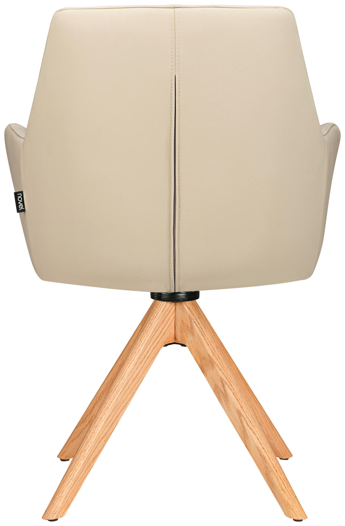 ARMLEHNSTUHL  in Echtleder pigmentiert  - Eichefarben/Beige, Design, Leder/Holz (60/87,5/63,5cm) - Novel