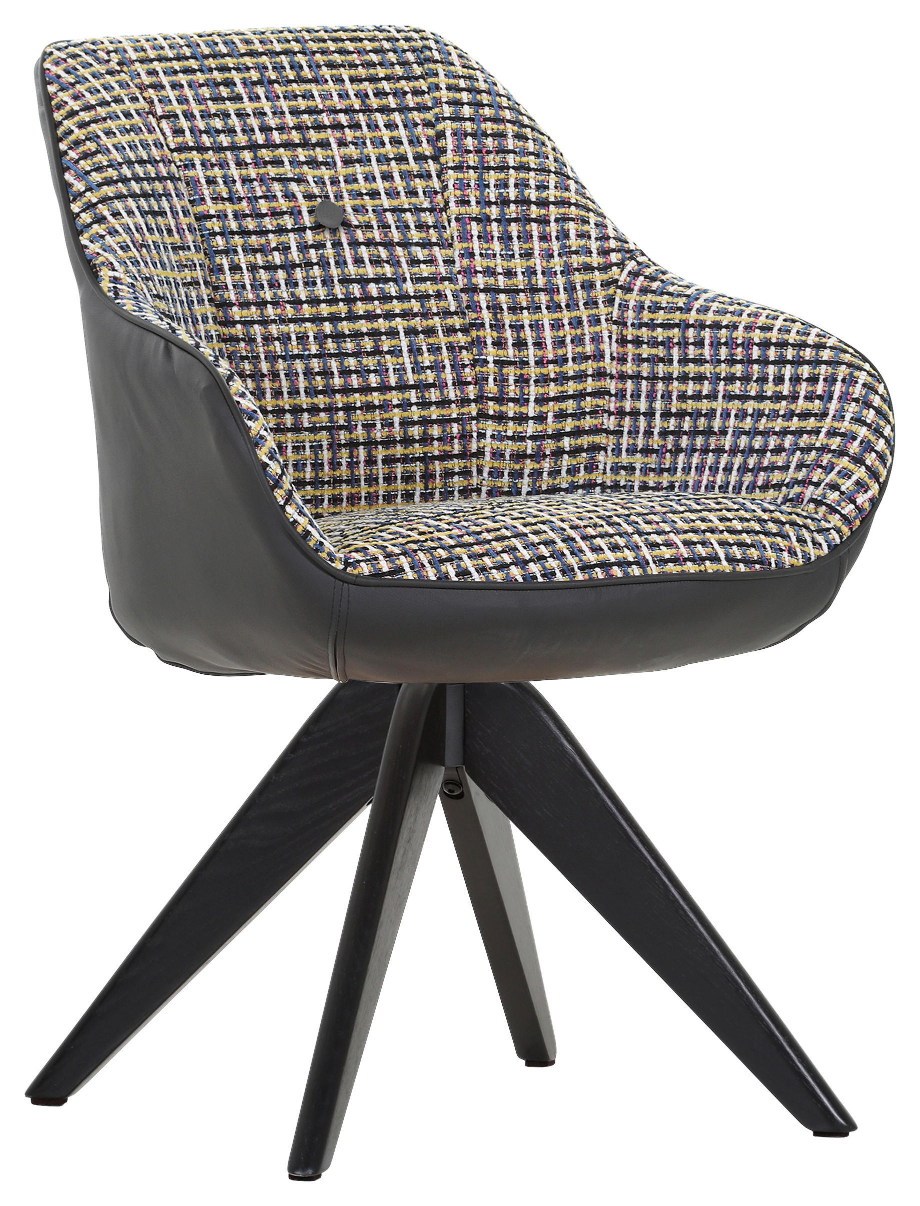 ŽIDLE S PODRUČKAMI, žinylka, vzhled kůže, modrá, žlutá, černá - modrá/černá, Konvenční, dřevo/textil (60/83/65cm) - Novel