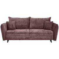 SCHLAFSOFA Chenille Rosa Querschläfer  inkl. Zierkissen, Rückenkissen, Bettkasten, Schlaffunktion  - Schwarz/Rosa, KONVENTIONELL, Holz/Textil (238/99/108cm) - Carryhome