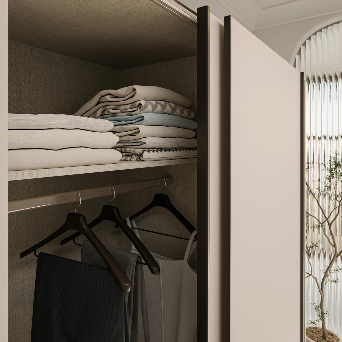 ORMAR S KLIZNIM VRATIMA boje hrasta, boje pijeska   - boje hrasta/boje pijeska, Moderno, drvni materijal/metal (170,3/200,5/61,2cm) - Carryhome