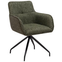 STOL MED ARMSTÖD järn mikrofiber  - grön/svart, Design, metall/textil (61/87,5/61cm) - Novel