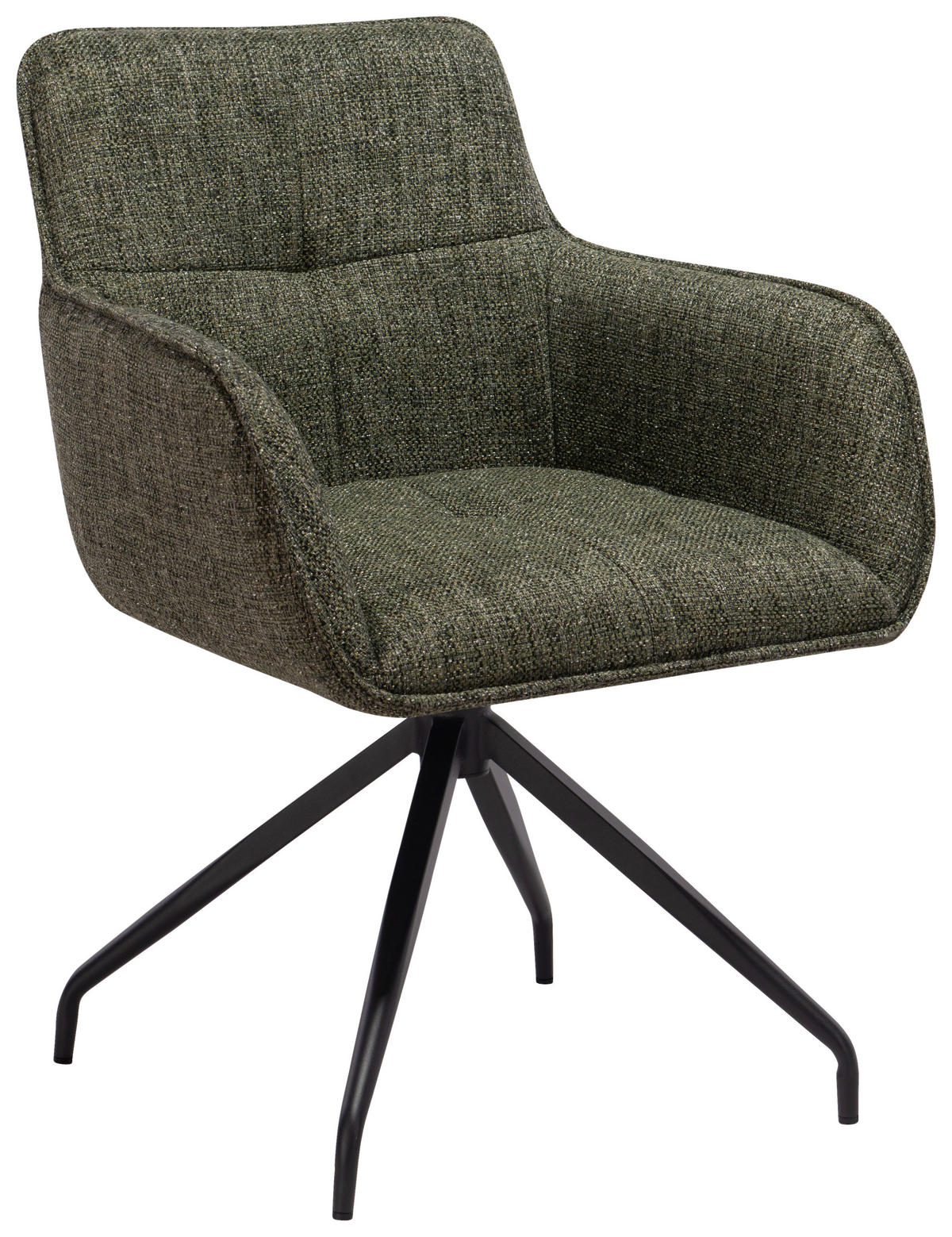 STOL MED ARMSTÖD järn mikrofiber  - grön/svart, Design, metall/textil (61/87,5/61cm) - Novel