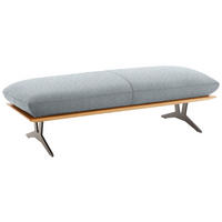 HOCKERBANK in Holz, Textil Hellgrau  - Hellgrau/Schwarz, Design, Holz/Textil (150/43/60cm) - Dieter Knoll