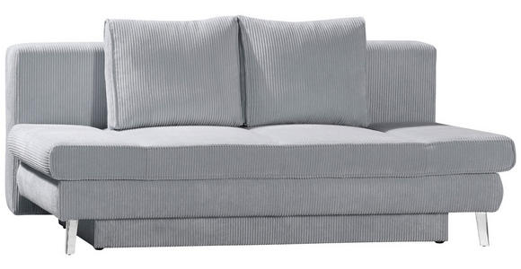 SCHLAFSOFA  in Cord Grau  - Chromfarben/Grau, Design, Textil/Metall (200/85/90cm) - Xora