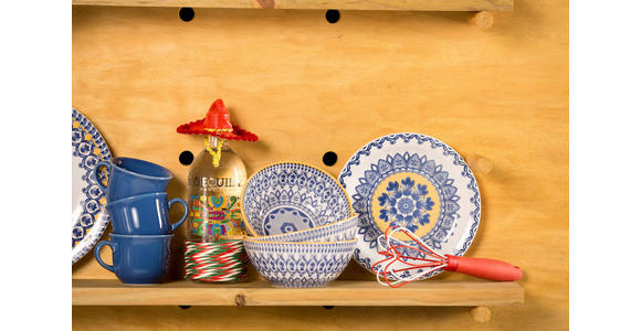 KOMBISERVICE Blau, Gelb, Weiß 16-teilig LA CARRETA - Blau/Gelb, LIFESTYLE, Keramik - Novel