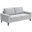 2-SITZER-SOFA in Flachgewebe Grau  - Schwarz/Grau, Design, Textil/Metall (178/86/97cm) - Hom`in