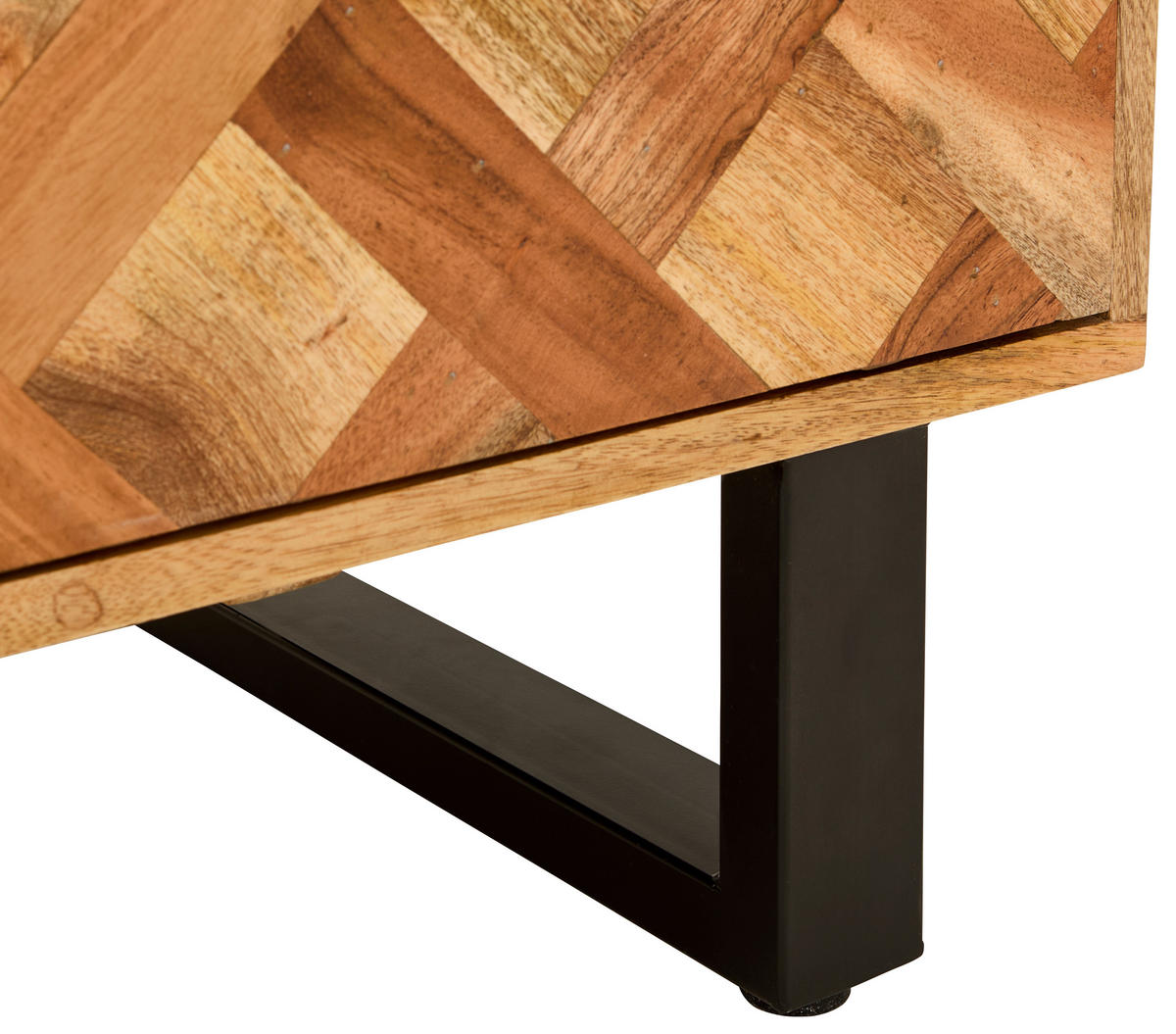 SIDEBOARD Moroni  in 130/80/40 cm  - Schwarz/Naturfarben, Natur, Holz/Metall (130/80/40cm) - Livetastic