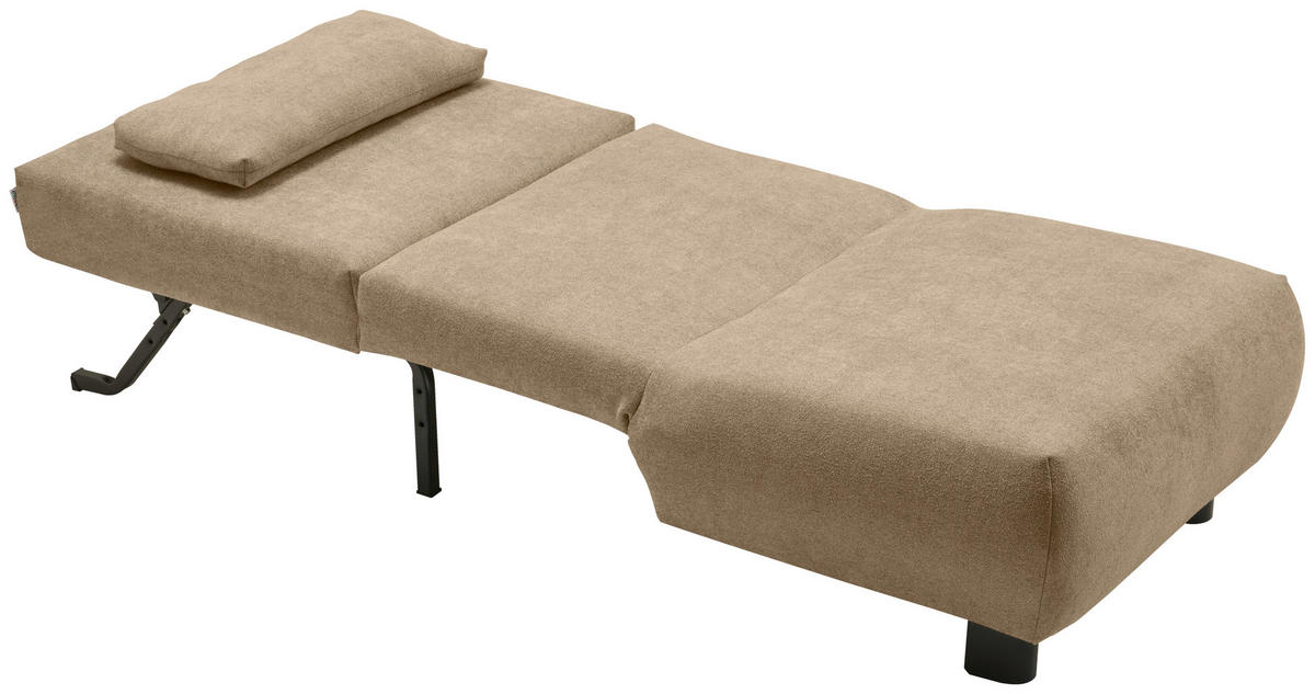 SCHLAFSESSEL Flachgewebe Braun    - Schwarz/Braun, KONVENTIONELL, Textil/Metall (90/85/100cm) - Carryhome