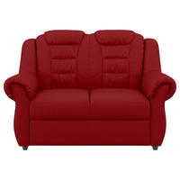 2-SITZER-SOFA Lederlook Rot  - Rot/Schwarz, KONVENTIONELL, Kunststoff/Textil (145/102/101cm) - Livetastic