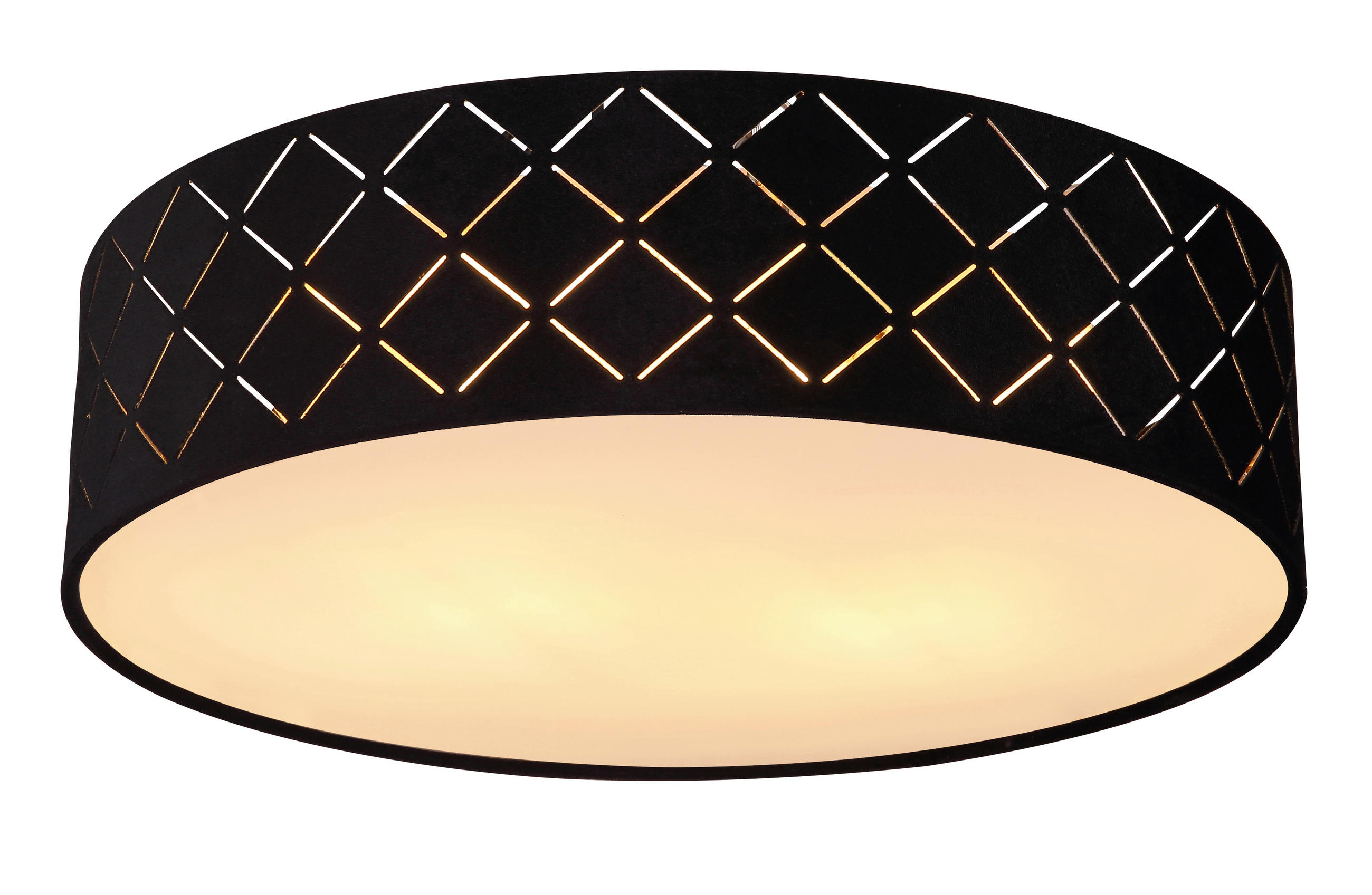DECKENLEUCHTE VARIOS 38/10 cm   - Goldfarben/Schwarz, Design, Kunststoff/Textil (38/10cm) - Globo