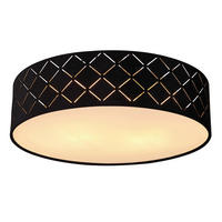 DECKENLEUCHTE VARIOS 38/10 cm   - Goldfarben/Schwarz, Design, Kunststoff/Textil (38/10cm) - Globo