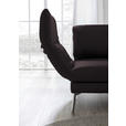 RÉCAMIERE in Echtleder Dunkelbraun  - Chromfarben/Dunkelbraun, Design, Leder/Metall (209/85-109/95-16cm) - Dieter Knoll
