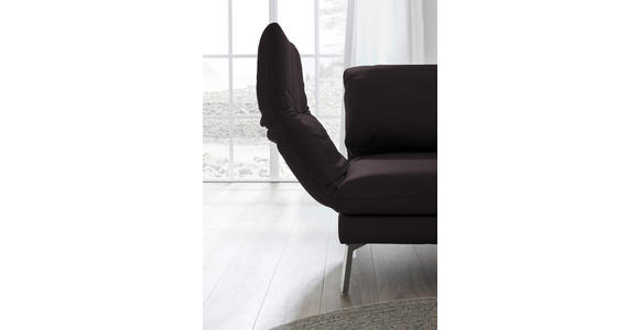 RÉCAMIERE in Echtleder Dunkelbraun  - Chromfarben/Dunkelbraun, Design, Leder/Metall (209/85-109/95-16cm) - Dieter Knoll