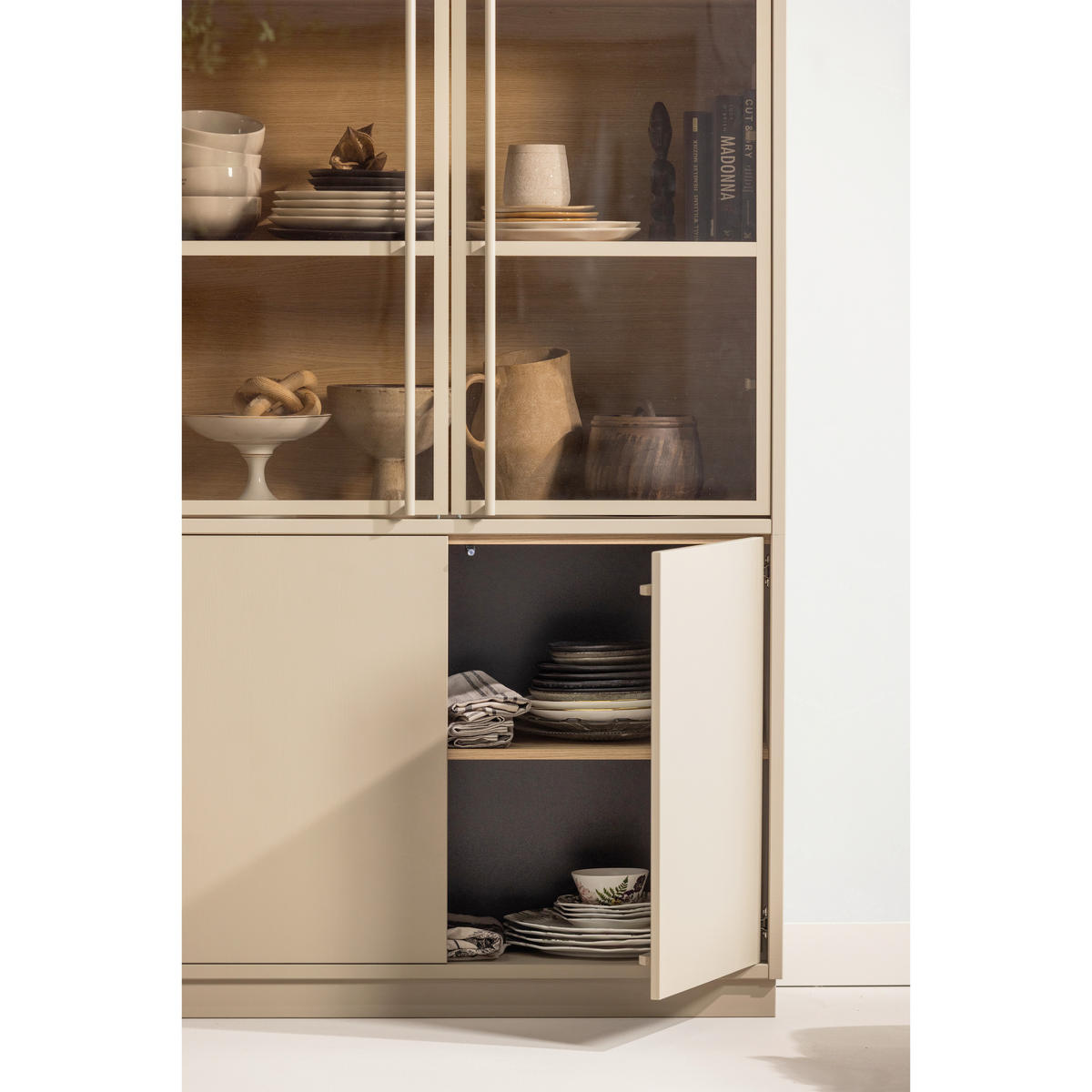 REGAL  101/236/40 cm Schlammfarben  - Schlammfarben, Design, Glas/Holz (101/236/40cm) - Livetastic