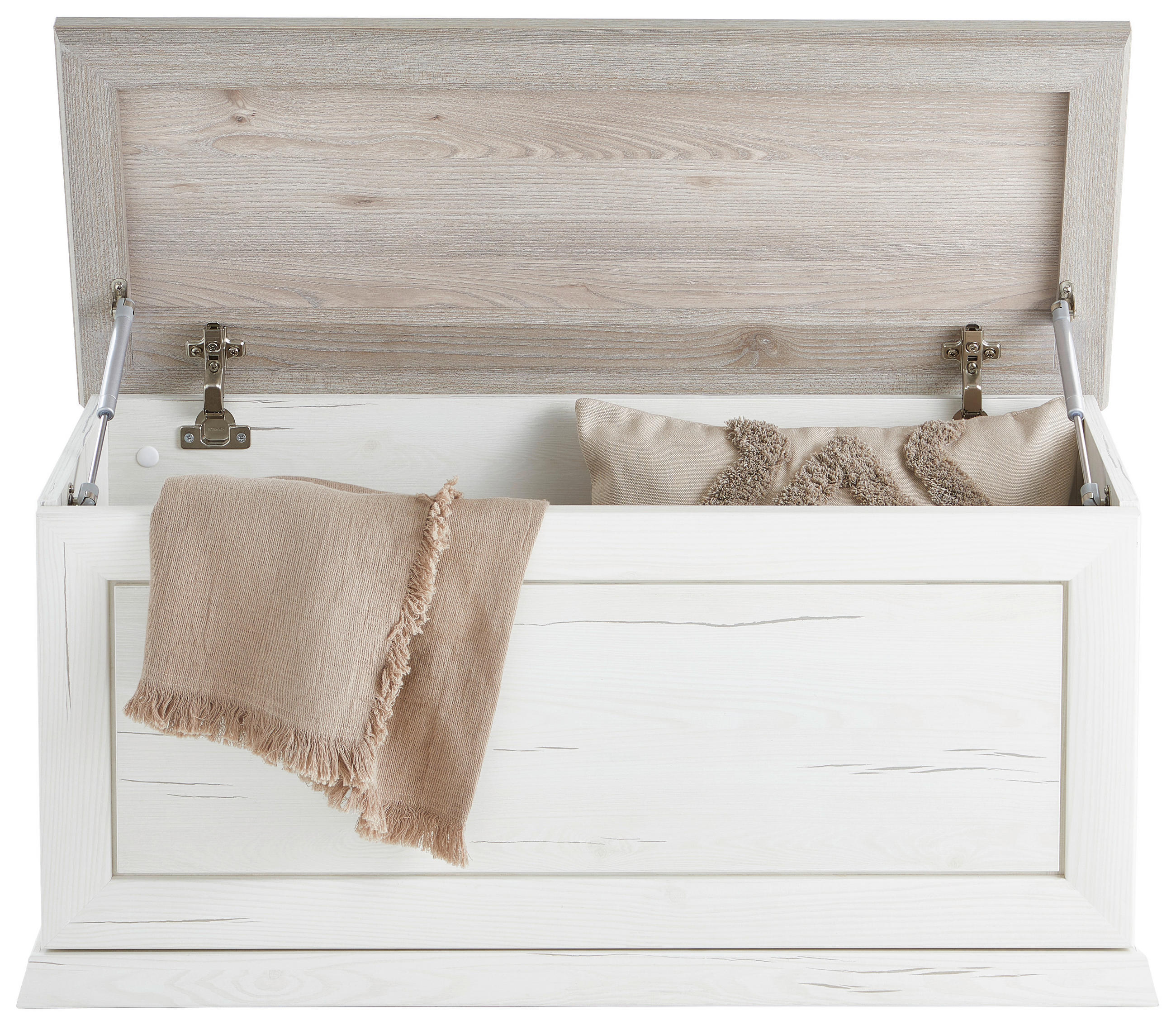 TRUHE Holzwerkstoff - Grau/Pinienfarben, LIFESTYLE, Holzwerkstoff (90/43/38cm) - Hom`in