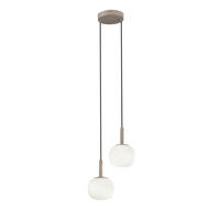 PENDELLEUCHTE Luce Ambiente e Design 21/200 cm   - Weiß Hochglanz/Beigebraun, Trend, Glas/Metall (21/200cm)