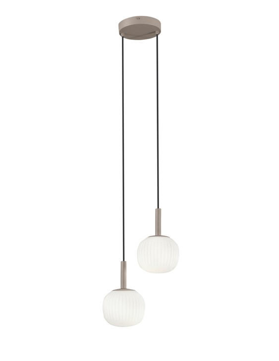 Luce ambiente Design Pendelleuchte Luce Ambiente e Design Weiß Hochglanz, Beigebraun 200 cm